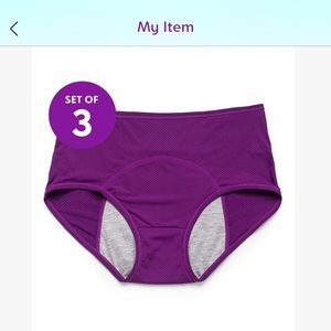 NWT Menstrual Underwear Size Small 3 Pack